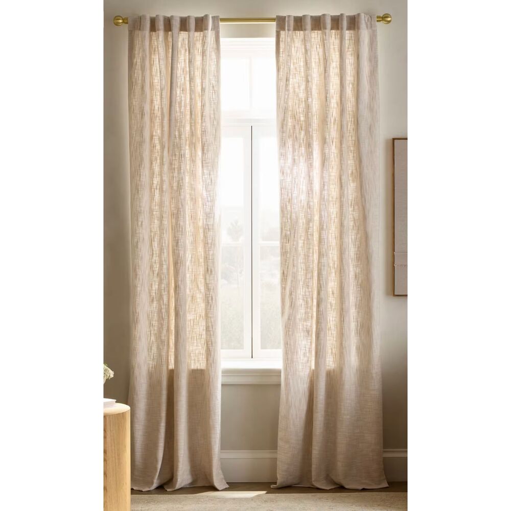 Quince Textured Cotton Curtain light filtering curtains (Pair) 48x108 - Oatmeal